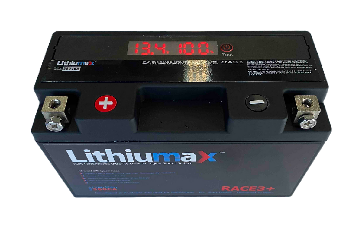 Lithiumax RACE3+ LCD 360CA Motorcycle/Powersports Engine Starter Battery