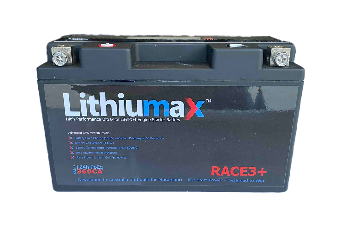 Lithiumax RACE3+ LCD 360CA Motorcycle/Powersports Engine Starter Battery