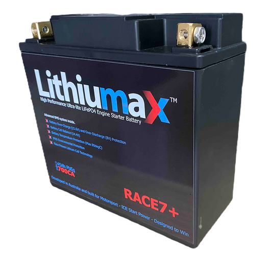 Lithiumax RACE7+ 700CA ULTRA-LIGHT Engine Starter Battery - Pre-order