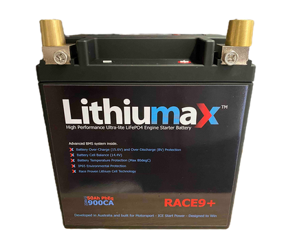 Lithiumax NEW Gen6 RACE9+ 900CA Bluetooth Engine Starter Battery