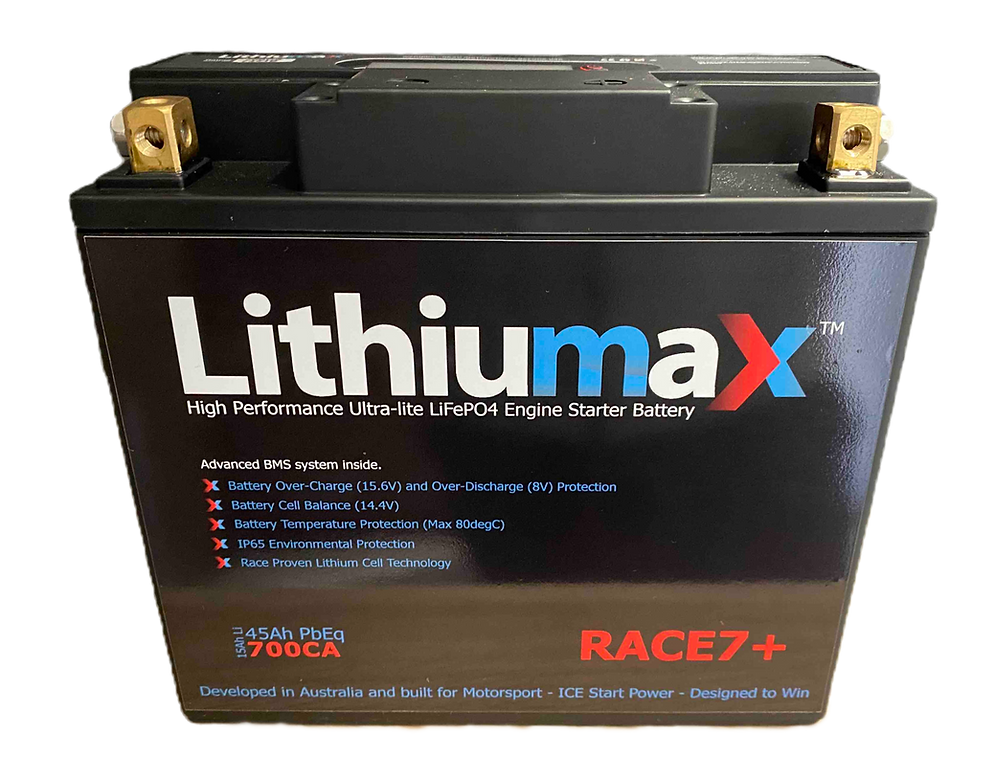 Lithiumax Carbon Series RACE10+ Bluetooth Engine Starter Battery